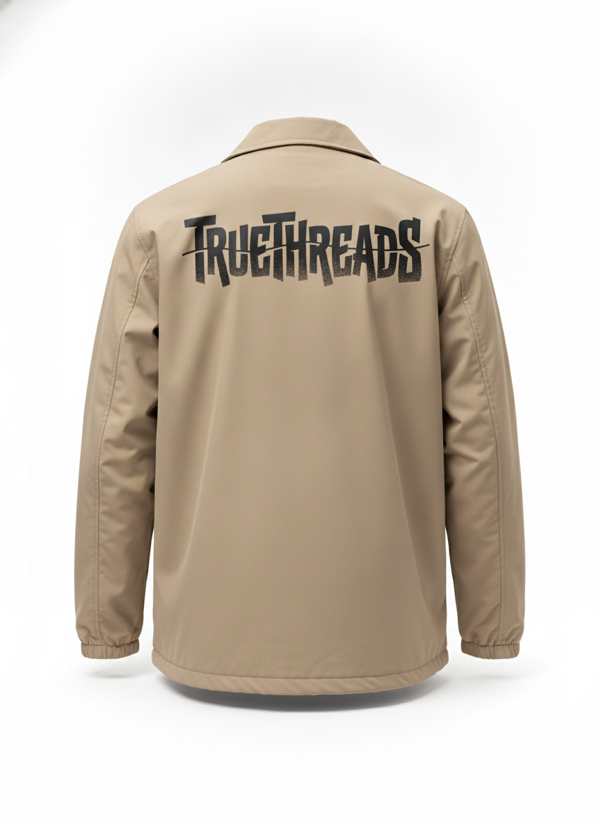 Coaches Jacket — Washed Tan Back